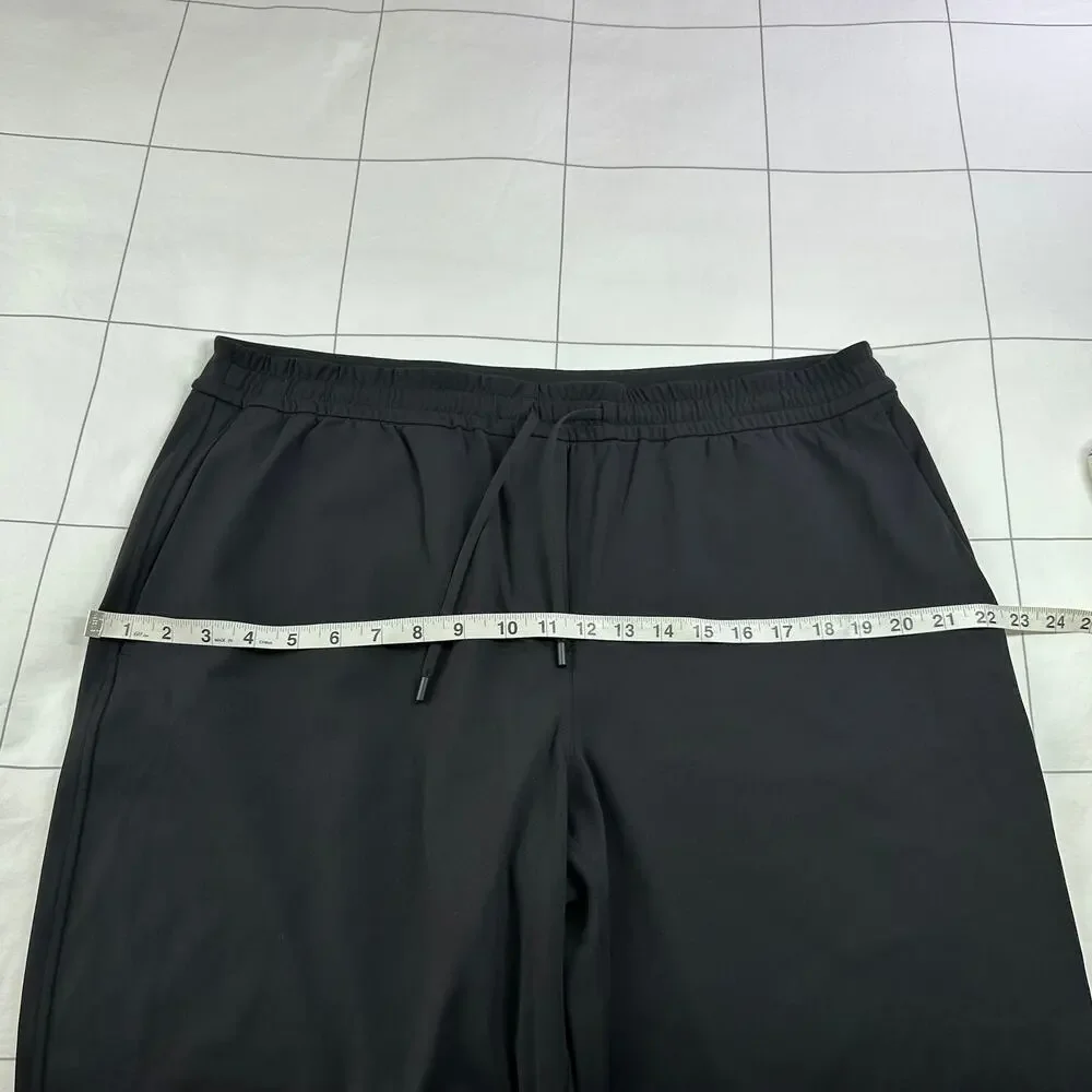 Lululemon Pants Women XL Black Luxtreme Mid Rise Straight Leg Trouser Drawstring